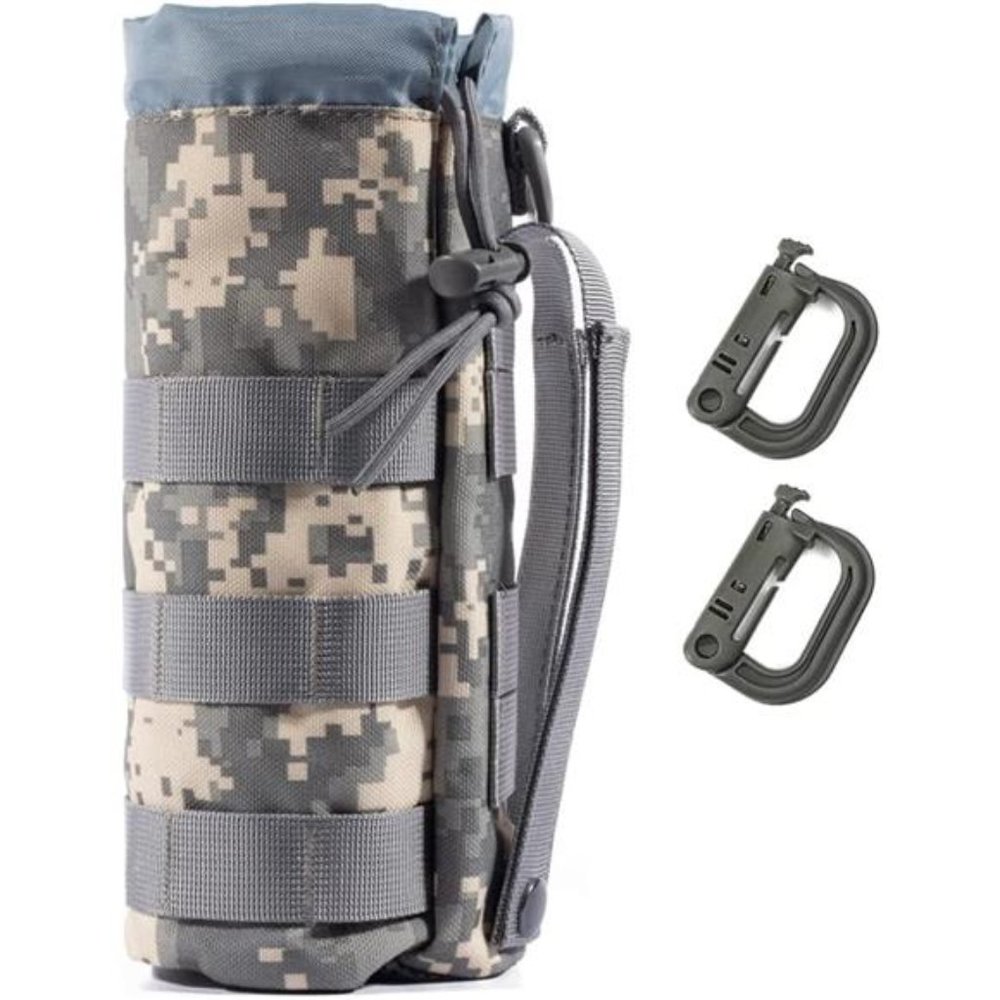 Sports Water Bottles Pouch Bag, Tactical Drawstring Molle Water Bottle Holder